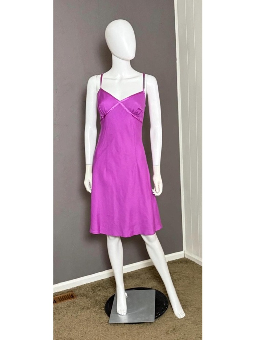 1990's Slip Dress Purple Linen Blend New with Tags by Newport News size 16